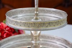 画像5: 純銀製（800)ヴィンテージシルバー  C.1950 イタリアンシルバー 二段 ケーキスタンド (5)