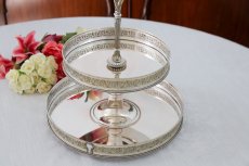 画像2: 純銀製（800)ヴィンテージシルバー  C.1950 イタリアンシルバー 二段 ケーキスタンド (2)