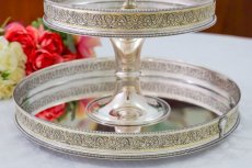 画像4: 純銀製（800)ヴィンテージシルバー  C.1950 イタリアンシルバー 二段 ケーキスタンド (4)