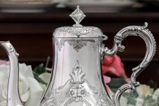 画像3: 純銀製(925) アンティークシルバー 1860年 ヴィクトリアンロココスタイル コーヒーポット (3)