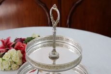 画像3: 純銀製（800)ヴィンテージシルバー  C.1950 イタリアンシルバー 二段 ケーキスタンド (3)