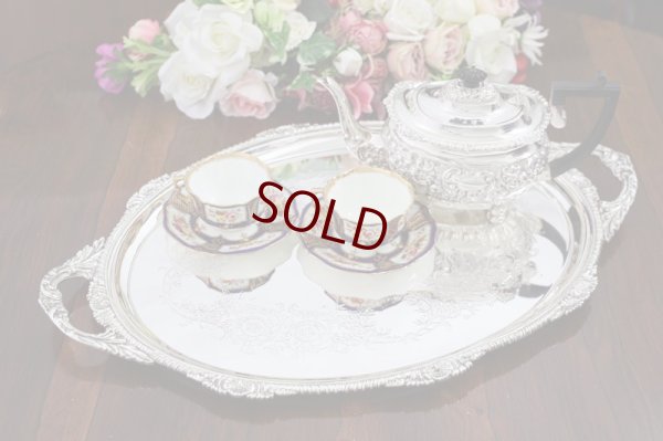 画像7: シルバープレート製 アンティークシルバー　Atkins Bros. 手彫り美彫刻　大型トレイ