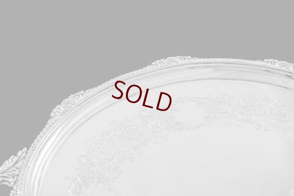 画像5: シルバープレート製 アンティークシルバー　Atkins Bros. 手彫り美彫刻　大型トレイ