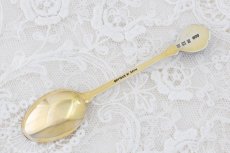 画像6: 純銀製(925)ヴィンテージシルバー 1953年お花のエナメル　金鍍金　スプーン6本セット (6)