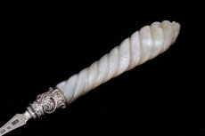 画像4: 純銀製(925)アンティークシルバー1867年　George Unite 白蝶貝ハンドル バターサーバー (4)