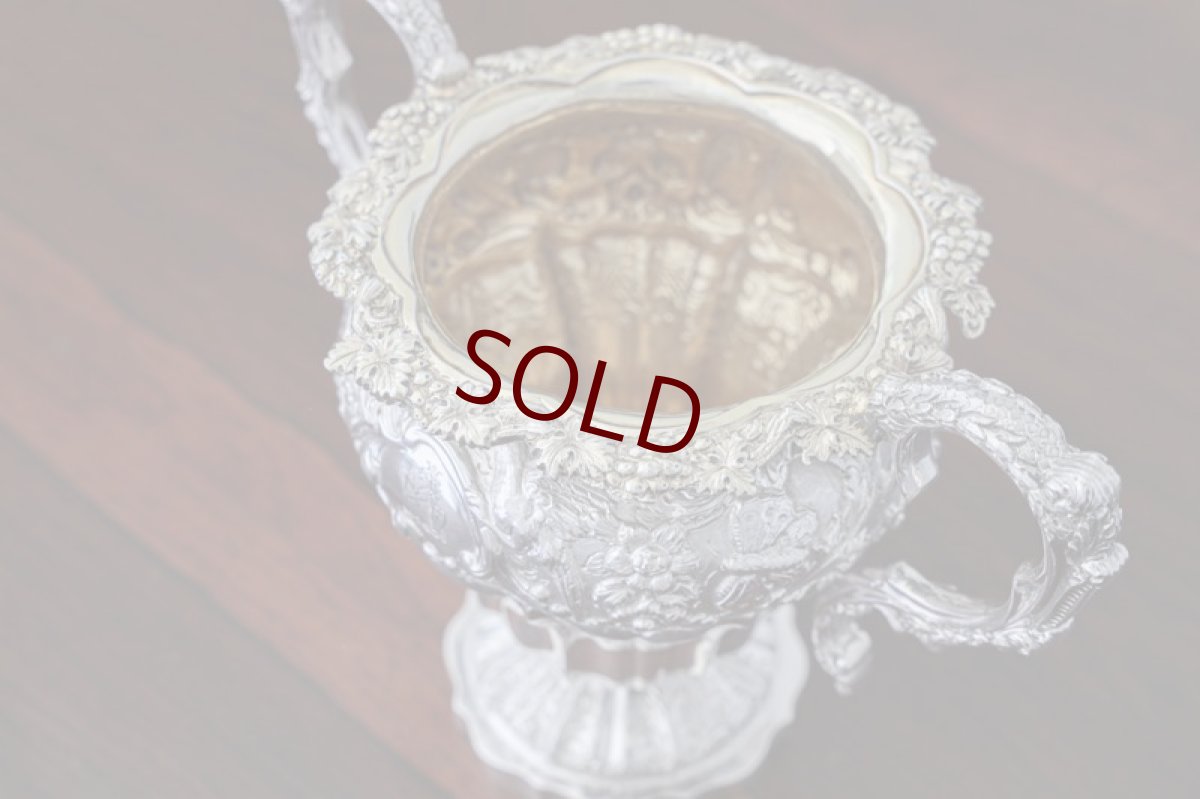 画像11: 純銀製（925）1833年 特級　ジョージアン　お花とスクロールのチェイシング　ティー＆コーヒー4点セット (11)