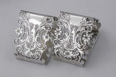 画像5: 純銀製(925) アンティークシルバー 1904年  ナプキンリング2組セット (5)