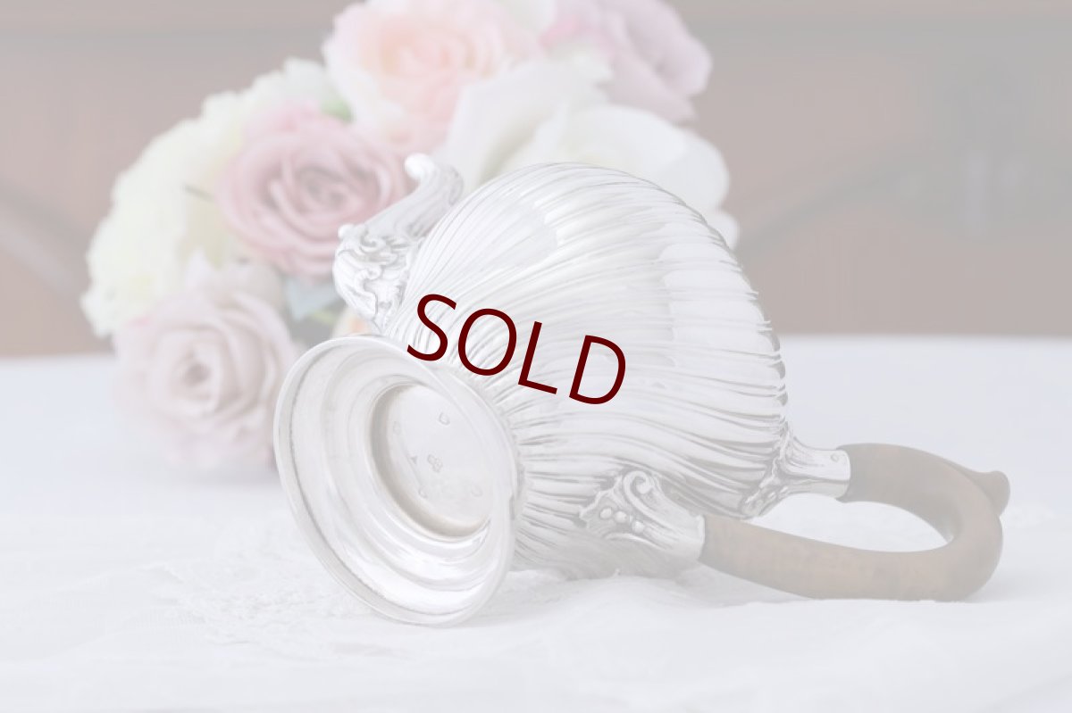 画像6: 純銀製(925)アンティークシルバー 1880年 斜めフリューテッド バッチェラーサイズティーポット (6)