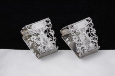 画像6: 純銀製(925) アンティークシルバー 1904年  ナプキンリング2組セット (6)