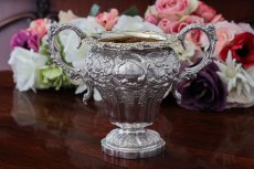 画像9: 純銀製（925）1833年 特級　ジョージアン　お花とスクロールのチェイシング　ティー＆コーヒー4点セット (9)