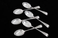 画像3: 純銀製(925) アンティークシルバー 1890年 果実の手彫り彫刻 ティースプーン６本セット (3)