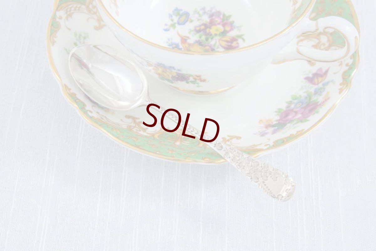 画像7: 純銀製(925) アンティークシルバー 1890年 果実の手彫り彫刻 ティースプーン６本セット (7)