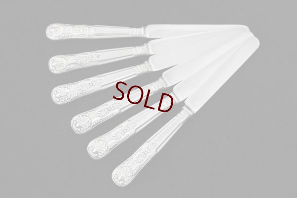 画像2: シルバープレート製 1887年　マッピン＆ウェッブ キングスパターン デザートカトラリー6組セット