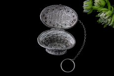 画像3: 純銀製(925)　ビンテージシルバー　アメリカン　バスケット型ティーインフューザー　 (3)