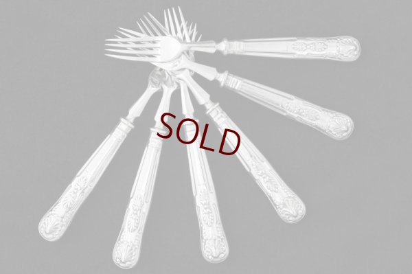 画像5: シルバープレート製 1887年　マッピン＆ウェッブ キングスパターン デザートカトラリー6組セット