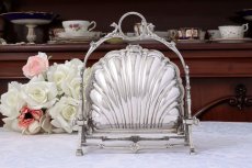 画像2: シルバープレート製　1920年前後　シェル型　美透かし細工　ビスケットウォーマー  (2)