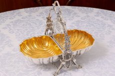 画像8: シルバープレート製　1920年前後　シェル型　美透かし細工　ビスケットウォーマー  (8)