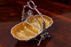 画像6: シルバープレート製　1920年前後　シェル型　美透かし細工　ビスケットウォーマー  (6)