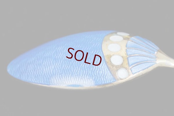 画像7: 訳あり！純銀製(925) ビンテージシルバー エナメル 金鍍金 コーヒースプーン6本セット　