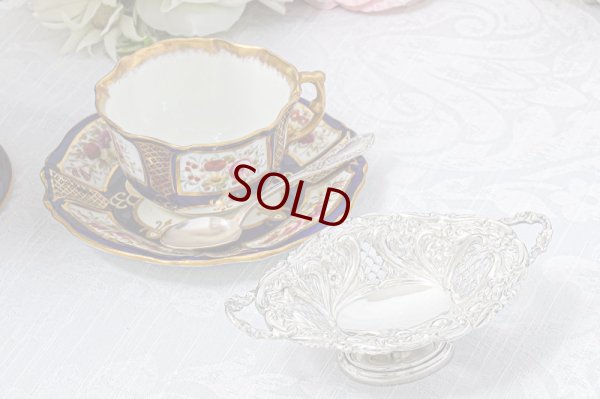 画像8:  純銀製(925)　1993年　ヴィンテージシルバー　透かし細工　ミニボンボンバスケット