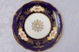 画像12: アンティーク陶磁器 1891年ー1920年 コールポート コバルトブルー 手描きの金彩とお花 デザートプレート6枚&サンドイッチプレート セット