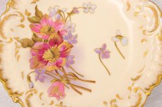 画像4: リモージュ　 1891年 - 1914年 Alfred Lanternier 金彩手描き すみれの花の低ケーキスタンド ペアセット その1　 (4)