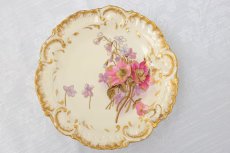 画像3: リモージュ　 1891年 - 1914年 Alfred Lanternier 金彩手描き すみれの花の低ケーキスタンド ペアセット その2　 (3)