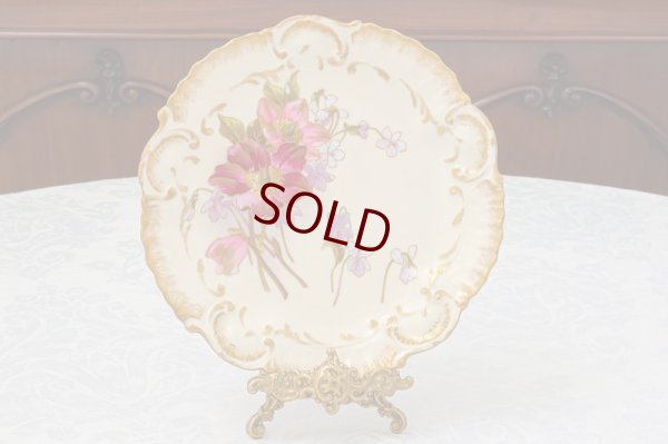 画像5: リモージュ　 1891年 - 1914年 Alfred Lanternier 金彩手描き すみれの花のデザートプレート 6枚セット　その２