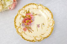 画像3: リモージュ　 1891年 - 1914年 Alfred Lanternier 金彩手描き すみれの花の低ケーキスタンド ペアセット その1　 (3)