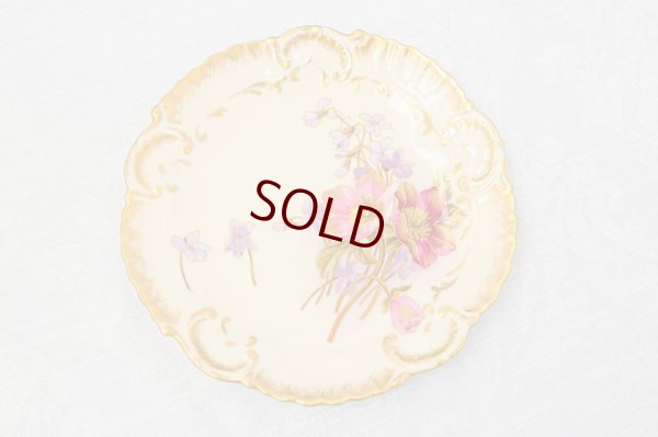 画像12: リモージュ　 1891年 - 1914年 Alfred Lanternier 金彩手描き すみれの花のデザートプレート 6枚セット　その２