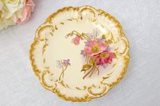 画像7: リモージュ　 1891年 - 1914年 Alfred Lanternier 金彩手描き すみれの花の低ケーキスタンド ペアセット その1　 (7)