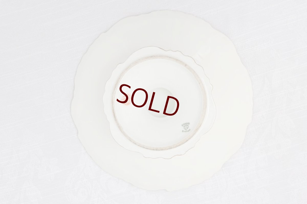 画像9: リモージュ　 1891年 - 1914年 Alfred Lanternier 金彩手描き すみれの花の低ケーキスタンド ペアセット その2　 (9)