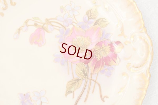 画像19: リモージュ　 1891年 - 1914年 Alfred Lanternier 金彩手描き すみれの花のデザートプレート 6枚セット　その２