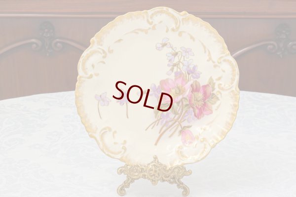 画像11: リモージュ　 1891年 - 1914年 Alfred Lanternier 金彩手描き すみれの花のデザートプレート 6枚セット　その２