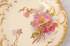 画像8: リモージュ　 1891年 - 1914年 Alfred Lanternier 金彩手描き すみれの花の低ケーキスタンド ペアセット その1　 (8)