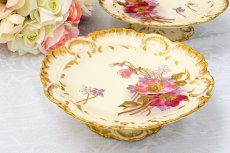 画像6: リモージュ　 1891年 - 1914年 Alfred Lanternier 金彩手描き すみれの花の低ケーキスタンド ペアセット その1　 (6)
