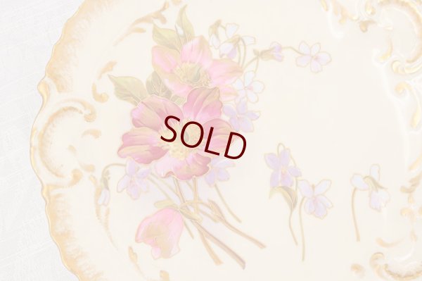 画像7: リモージュ　 1891年 - 1914年 Alfred Lanternier 金彩手描き すみれの花のデザートプレート 6枚セット　その２