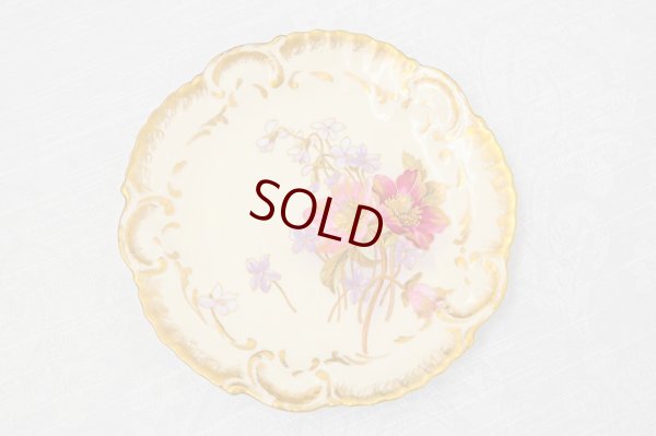 画像9: リモージュ　 1891年 - 1914年 Alfred Lanternier 金彩手描き すみれの花のデザートプレート 6枚セット　その２