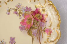 画像8: リモージュ　 1891年 - 1914年 Alfred Lanternier 金彩手描き すみれの花の低ケーキスタンド ペアセット その2　 (8)
