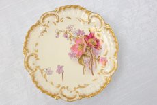 画像7: リモージュ　 1891年 - 1914年 Alfred Lanternier 金彩手描き すみれの花の低ケーキスタンド ペアセット その2　 (7)