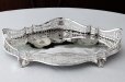 画像12: 純銀製(925) 特級 1911年 マッピン＆ウェッブ 制作 リボンとお花のガーランド彫刻 ハンドカット ギャラリートレイ