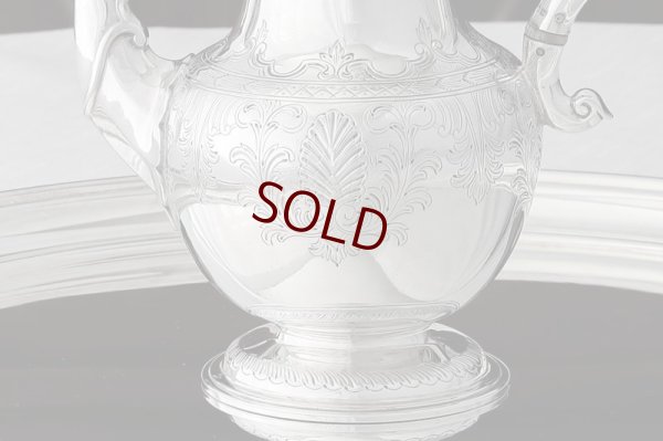 画像2: アンティークシルバー 純銀製 薔薇の摘み 手彫り彫刻 バチェラーサイズ コーヒーポット