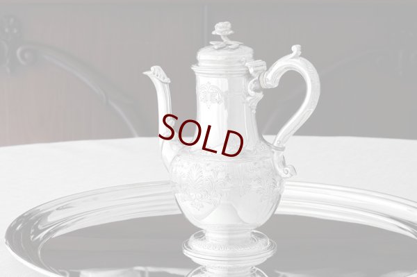 画像3: アンティークシルバー 純銀製 薔薇の摘み 手彫り彫刻 バチェラーサイズ コーヒーポット