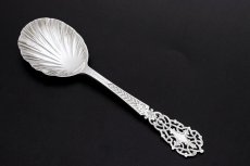 画像1: アンティークシルバー 純銀製(925) 貝のボウル　ヴィクトリアン透かし細工　大きめジャムスプーン (1)
