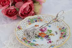 画像4: ヴィンテージシルバー 純銀製(835) 薔薇とお花 透かし細工 ペイストリートング (4)