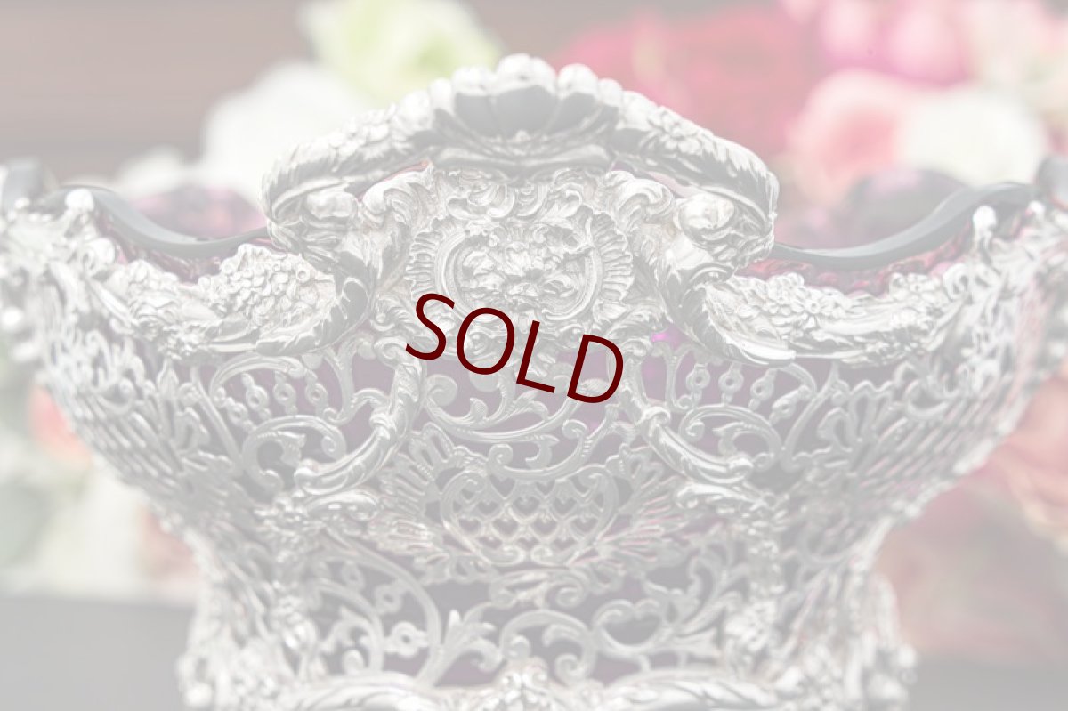 画像6: アンティークシルバー 純銀製(925) ヴィクトリアンロココ　ハンドカット総透かし細工　バスケット　 (6)