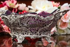 画像5: アンティークシルバー 純銀製(925) ヴィクトリアンロココ　ハンドカット総透かし細工　バスケット　 (5)