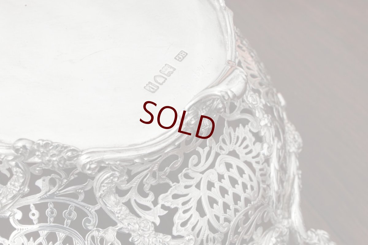 画像12: アンティークシルバー 純銀製(925) ヴィクトリアンロココ　ハンドカット総透かし細工　バスケット　 (12)