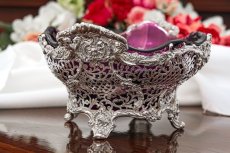 画像3: アンティークシルバー 純銀製(925) ヴィクトリアンロココ　ハンドカット総透かし細工　バスケット　 (3)