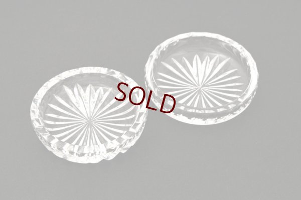 画像3: 純銀製(925) 1971年 総金鍍金 ハンドカットクリスタルグラス ペア バターディッシュセット